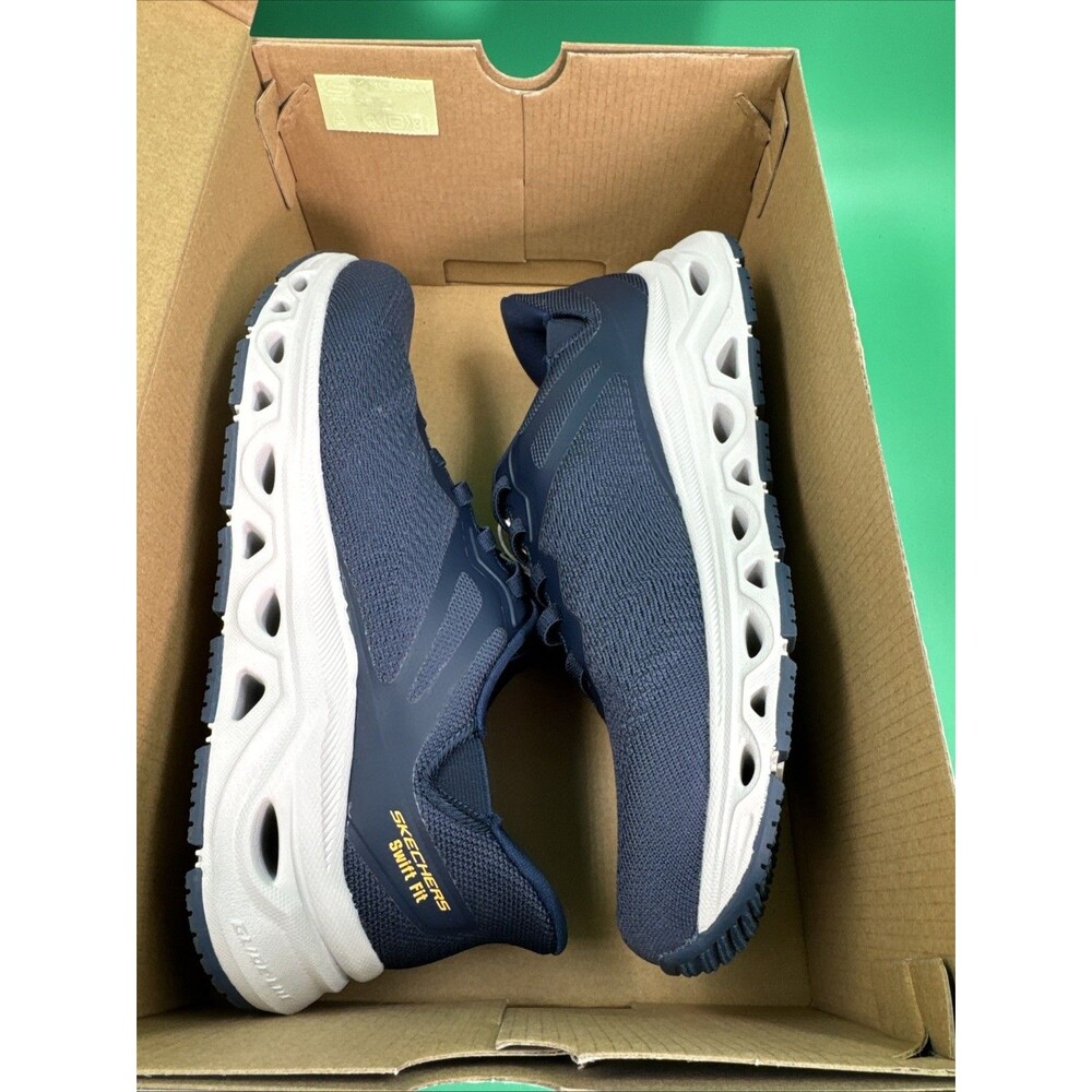 Skechers Swift Fit Hands Free Sneakers Men’s 9.5 Navy Memory Foam Shoes - Picture 15 of 16